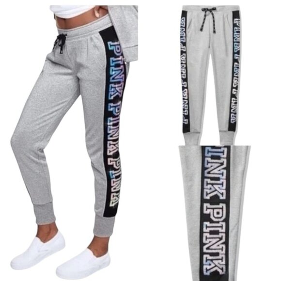 PINK Victoria's Secret Silver Mermaid Bling Jacket & Jogger Set! EUC! - Picture 3 of 10